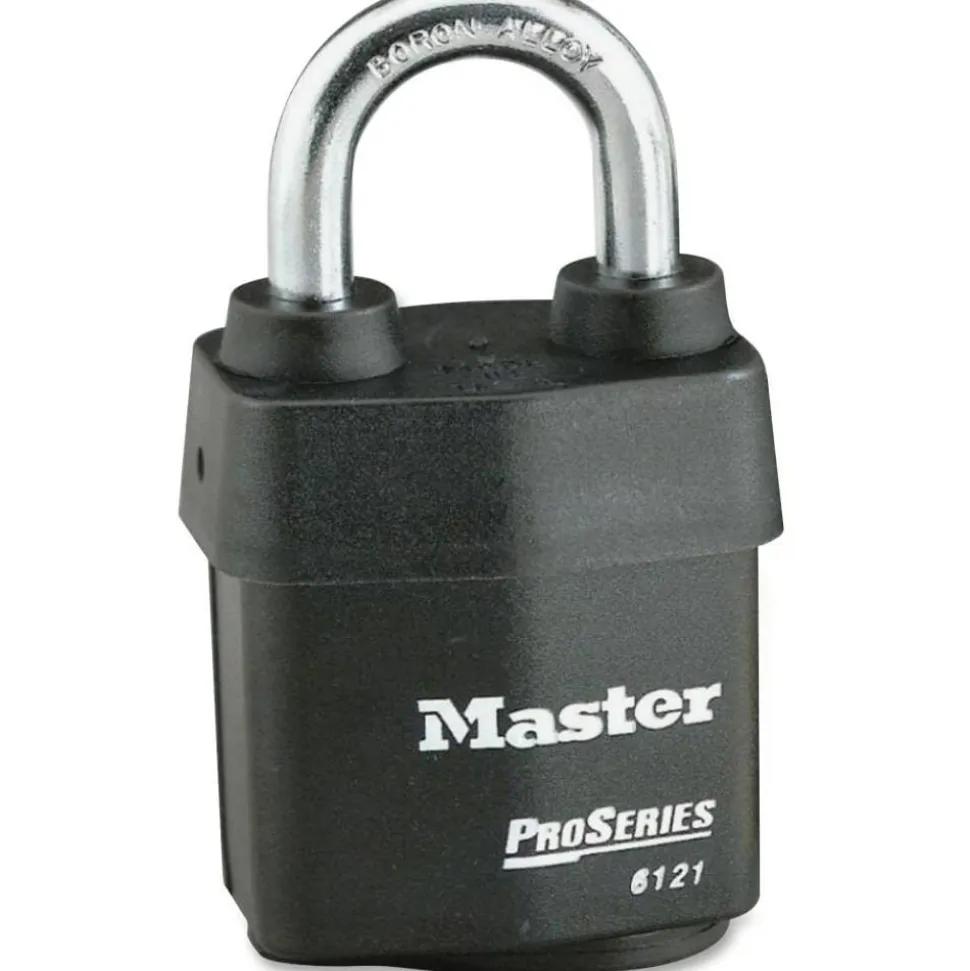 Master Lock Pro Series Rekeyable Padlock - Keyed Different - 0.31" Shackle Diameter - Cut Resistant, Pry Resistant, Weather Resistant - Steel - Black