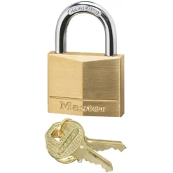 Master Lock Solid Brass Padlock - Keyed Different - 0.25" Shackle Diameter - Rust Resistant - Brass - 1 Each