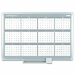 MasterVision Magnetic Dry Erase Calendar Board, 12-Month Planning/Scheduling, 36