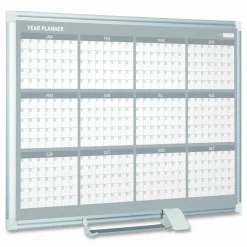 MasterVision Magnetic Dry Erase Calendar Board, 12-Month Planning/Scheduling, 36