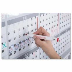 MasterVision Magnetic Dry Erase Calendar Board, 12-Month Planning/Scheduling, 36