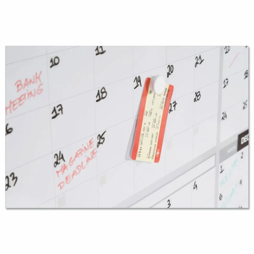 MasterVision Magnetic Dry Erase Calendar Board, 12-Month Planning/Scheduling, 36" x 24", White Surface, Satin Aluminum Frame