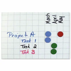 MasterVision Magnetic Color Coding Dots, BVCFM1601, 3/4" Diameter, Round, Blue, Vinyl, 20 Per Pack