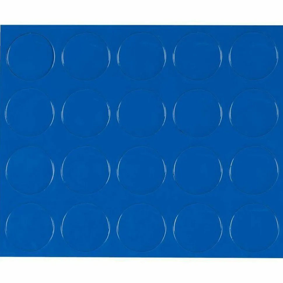 MasterVision Magnetic Color Coding Dots, BVCFM1601, 3/4" Diameter, Round, Blue, Vinyl, 20 Per Pack