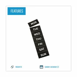 MasterVision Magnetic Days Of The Week, 1" x 2", Pack Of 7