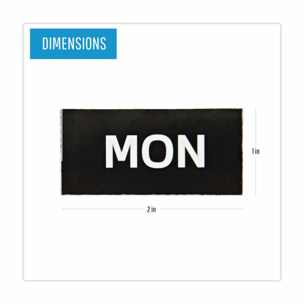 MasterVision Magnetic Days Of The Week, 1" x 2", Pack Of 7