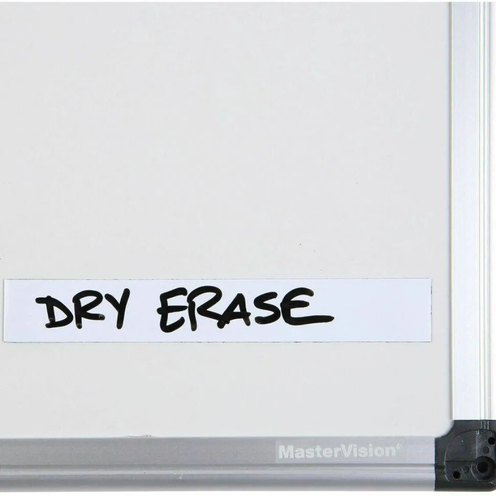 MasterVision "6 Magnetic Dry-Erase Writable Strips, 6" x 0.88", White, Pack Of 25