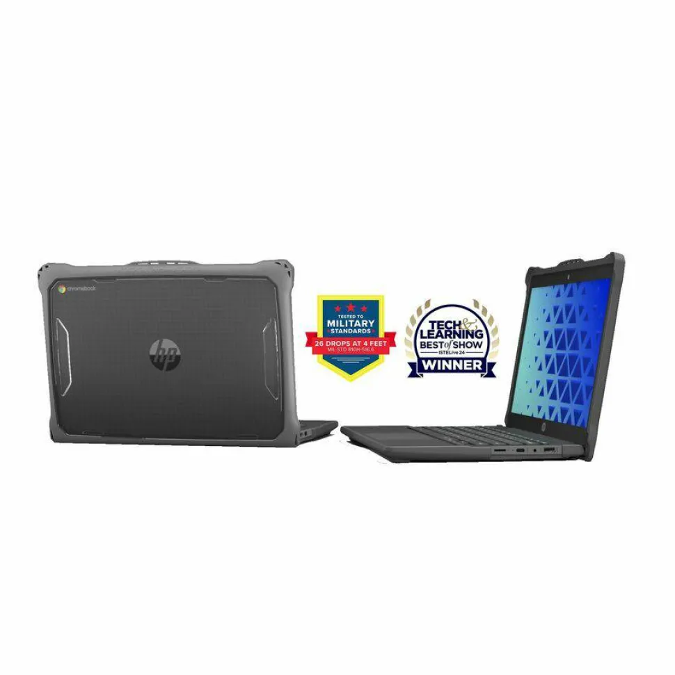 MAXCases Extreme Shell-F2 Slide Chromebook Case for HP Fortis Chromebook G1i, G10 & G11 14" (Gray/Clear)