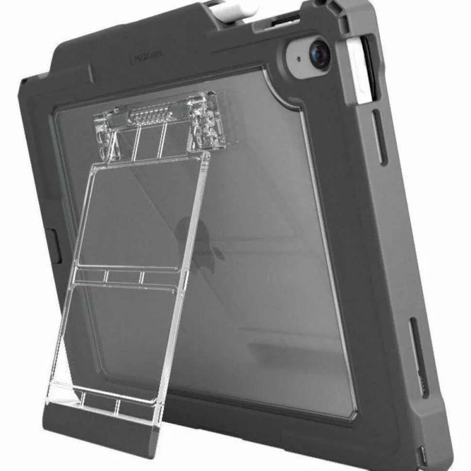 MAXCases Shield Extreme-X2 for iPad 10/11 10.9" w/3.5 mm Adapter and Tamper-Resistant Design (2022) (Black Bezel-Gray Chromebook Case)