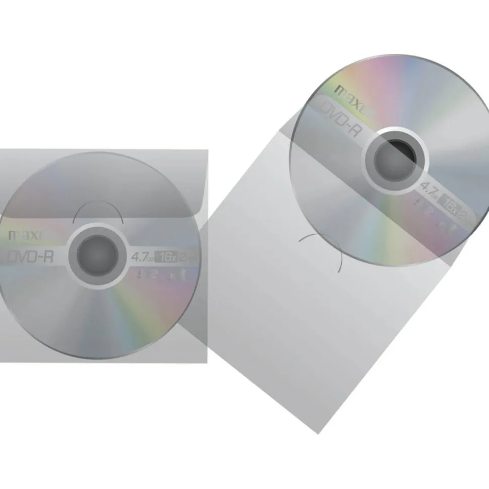 Maxell CD/DVD Keepers, Clear, Pack Of 50