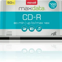 Maxell CD-R Media Spindle, 700MB/80 Minutes, Pack Of 50