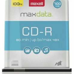 Maxell CD-R Media Spindle, 700MB/80 Minutes, Pack Of 100