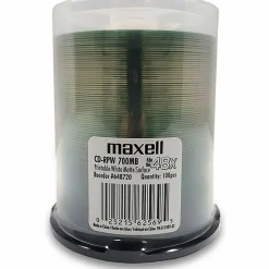 Maxell CD-RPW Media Spindle, 700MB, Pack Of 100