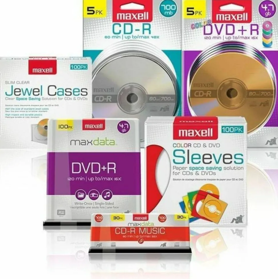 Maxell DVD-R Recordable Disc, 4.7 GB, 16x, Spindle, Gold, 50/Pack