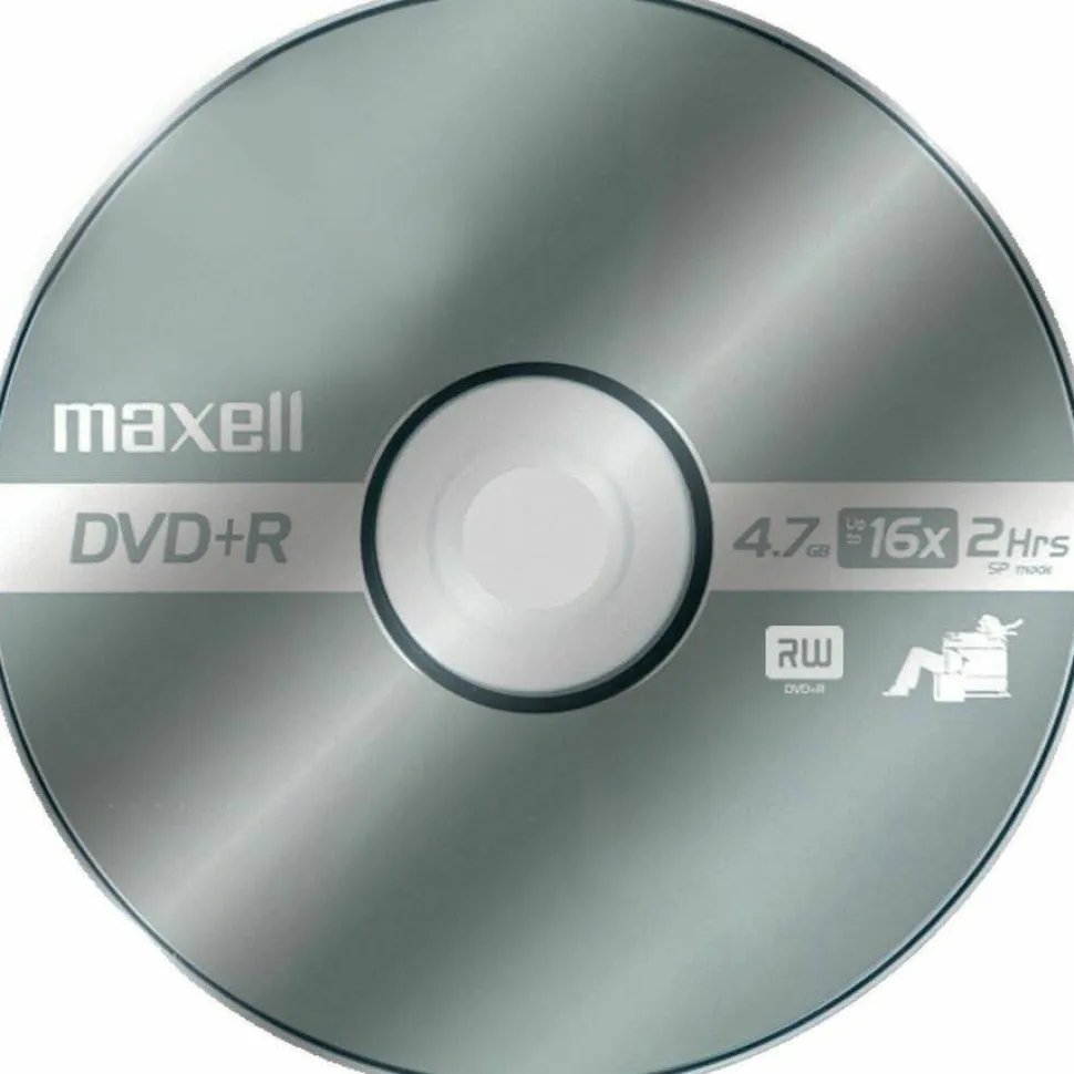 Maxell DVD+R Recordable Media Spindle, 4.7GB/120 Minutes, Pack Of 50