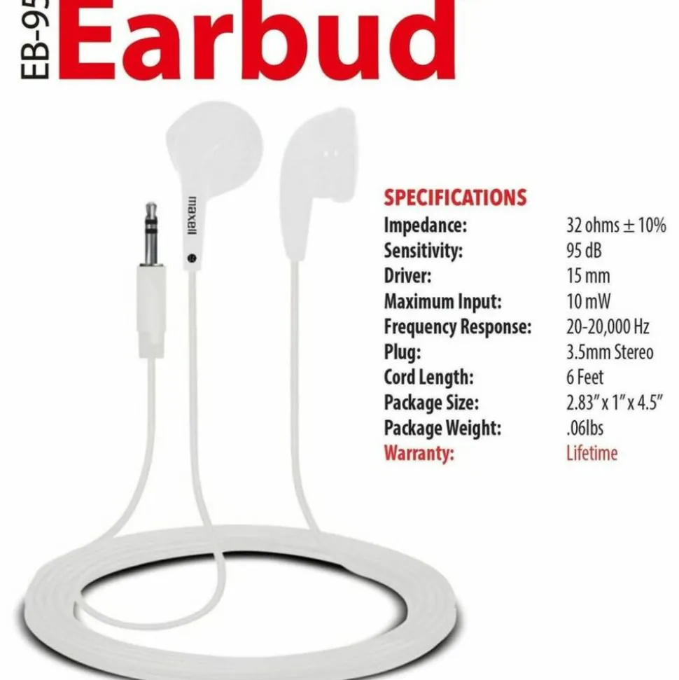 Maxell EB-95 White Earbuds