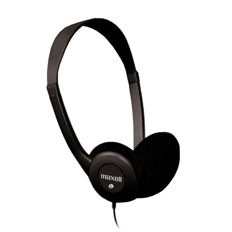 Maxell HP-100 Lightweight Stereo Headphone, Black