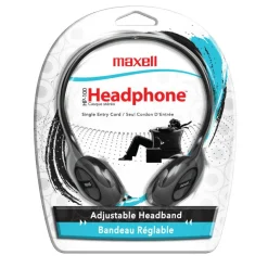 Maxell HP-100 Lightweight Stereo Headphone, Black