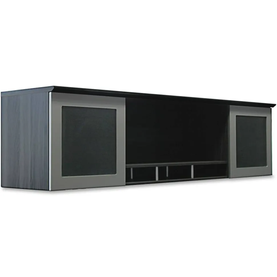Mayline Medina Hutch - 2 Door(s) - Beveled Edge - Finish: Gray Steel Laminate - MNH72LGS