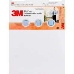 3M Bleed-Resistant Flip Charts, 25" x 30", White, 40 Sheets Per Pad, Pack Of 2 Pads