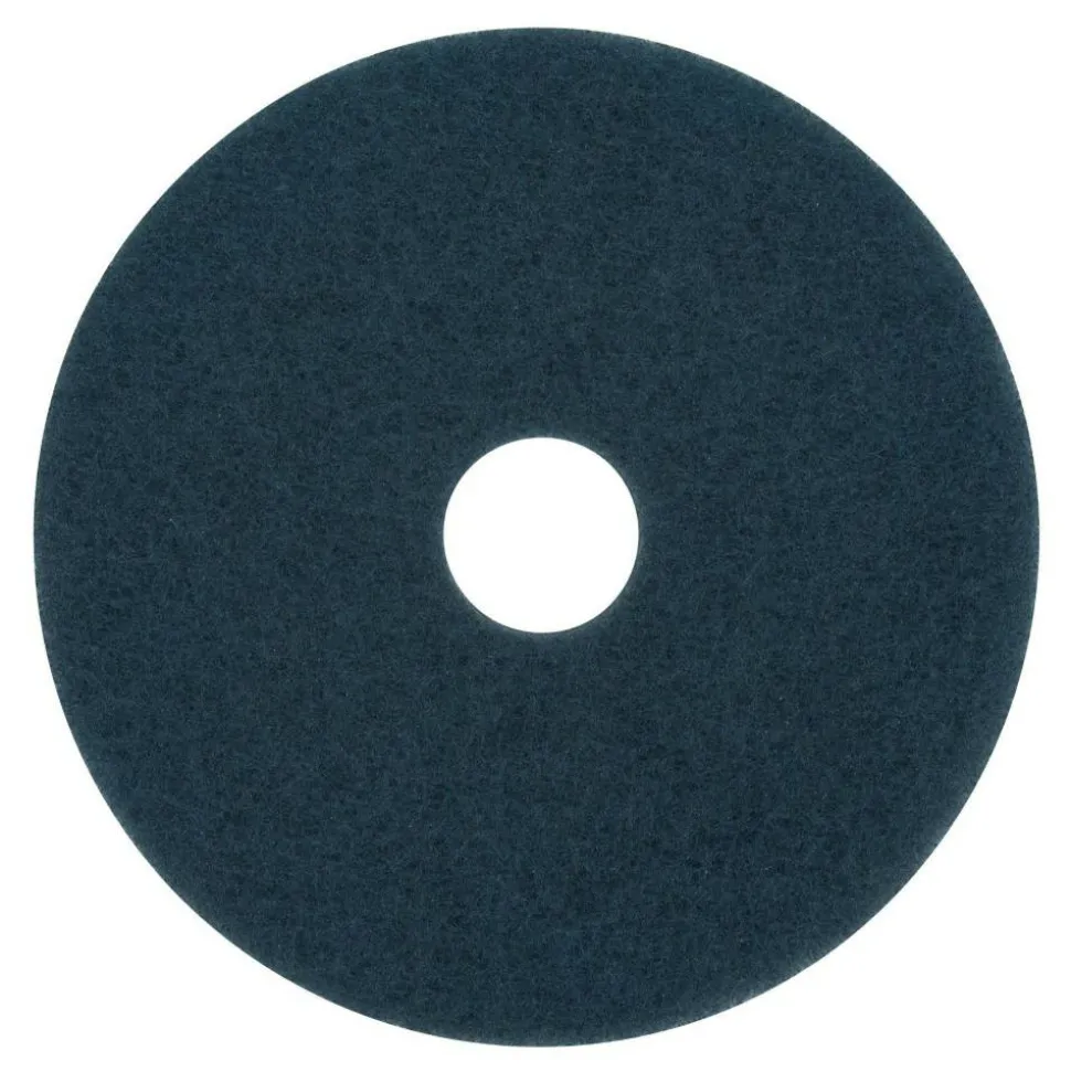3M 5300 Blue Cleaner Floor Pads, 13" Diameter, Blue, Case Of 5