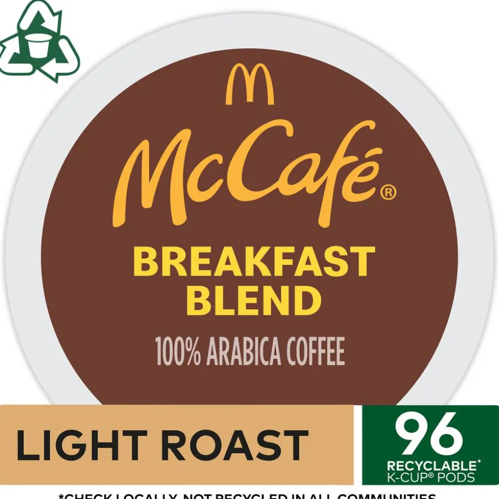 McCafe Breakfast Blend Coffee, K-Cups, Box Of 24 Pods, Case Of 4 Boxes