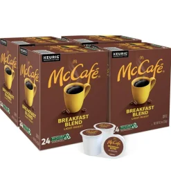 McCafe Breakfast Blend Coffee, K-Cups, Box Of 24 Pods, Case Of 4 Boxes
