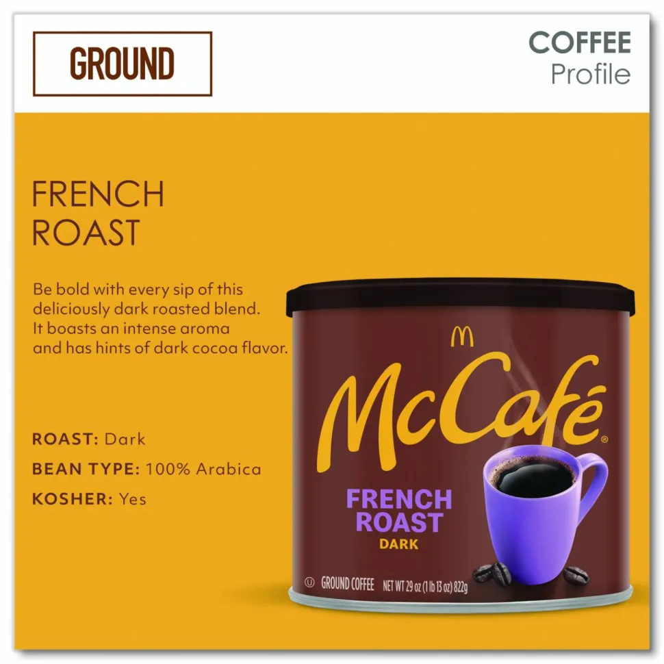 McCafe Ground Coffee, French Roast, 29 oz Can