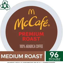 McCafe Single-Serve Pods, Premium Roast, Classic, Box Of 24 Pods, Case Of 4 Boxes