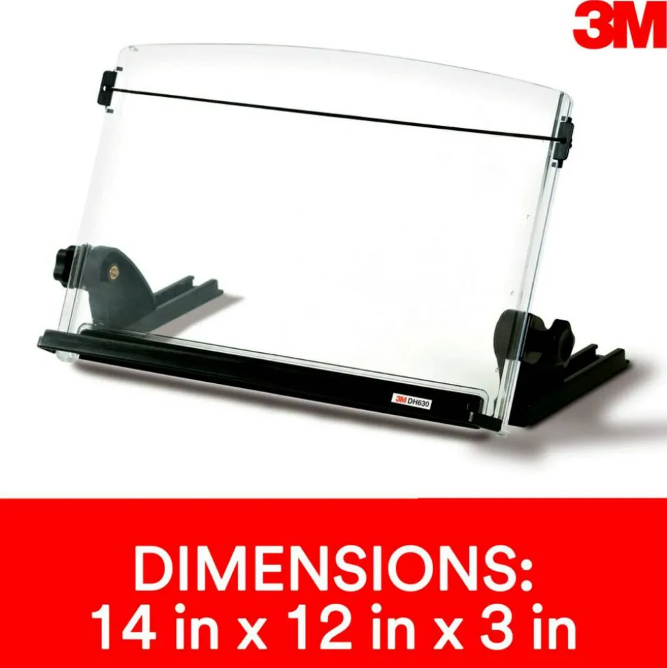 3M Desktop Document Holders, 14", Black/Clear