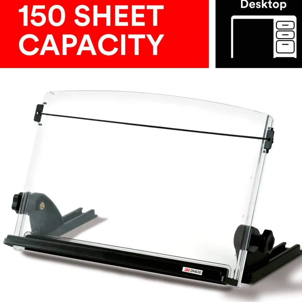 3M Desktop Document Holders, 14", Black/Clear