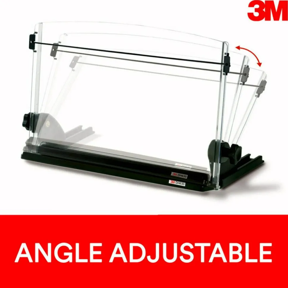 3M Desktop Document Holders, 14", Black/Clear