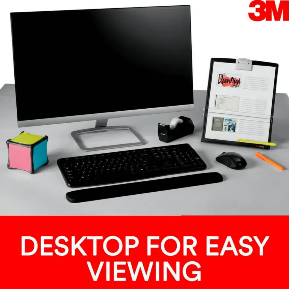 3M Desktop Document Holders, 18", Black/Silver