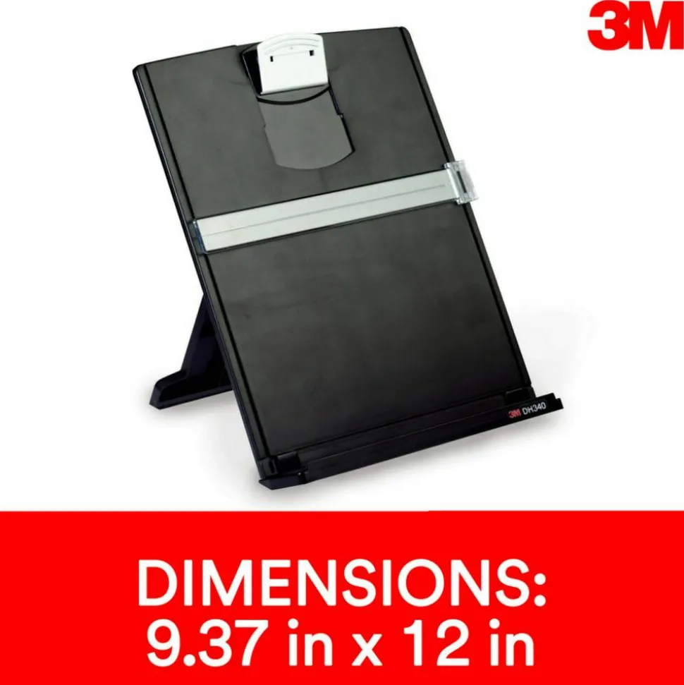 3M Desktop Document Holders, 18", Black/Silver