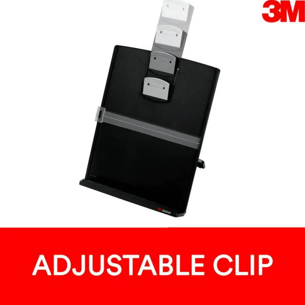 3M Desktop Document Holders, 18", Black/Silver