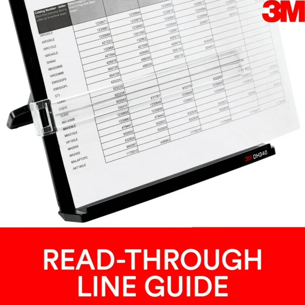3M Desktop Document Holders, 18", Black/Silver