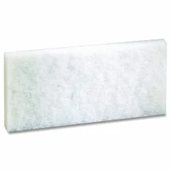 3M Doodlebug White Utility and Burnish Pads, 4.62 x 10, White, 10/Carton