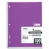 Mead Spiral Notebook, 8" x 11", 1 Subject, College Ruled, 200 Pages (100 Sheets), Assorted Colors
