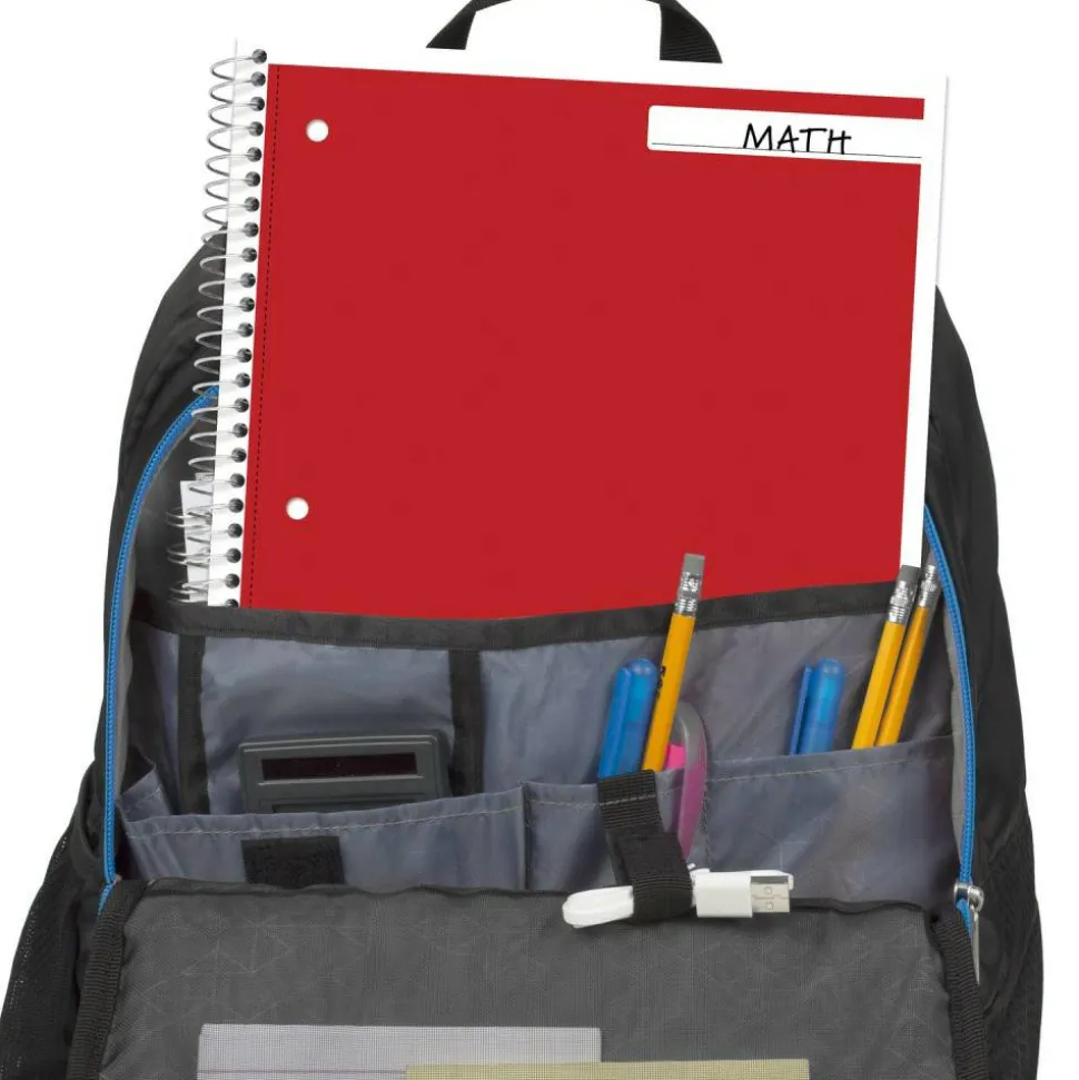 Mead Spiral Notebooks, 7-1/2" x 10-1/2", 1 Subject, Wide Ruled, 70 Sheets, Assorted Colors, Pack Of 6 Notebooks