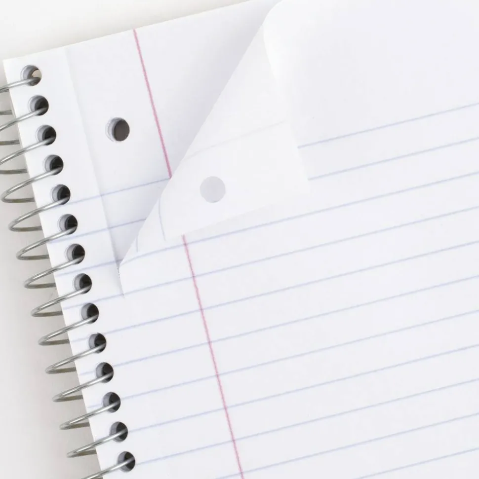 Mead Spiral Notebooks, 7-1/2" x 10-1/2", 1 Subject, Wide Ruled, 70 Sheets, Assorted Colors, Pack Of 6 Notebooks