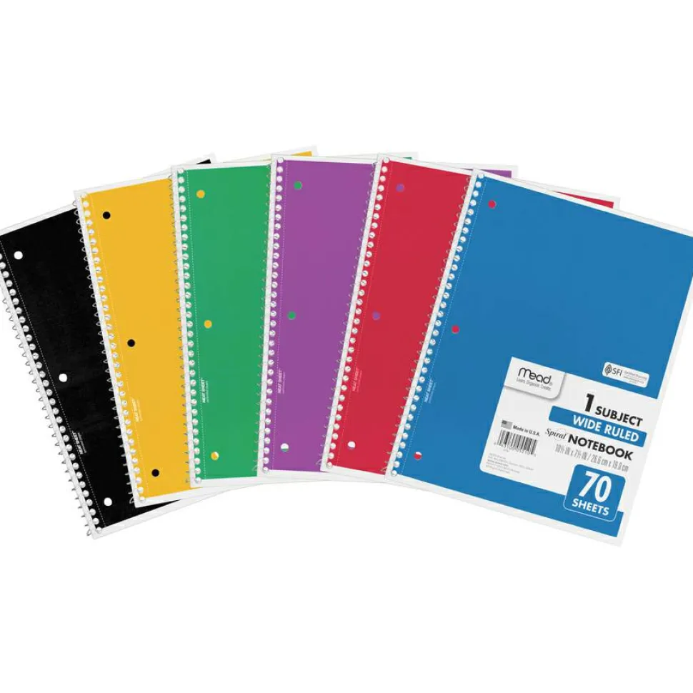 Mead Wide Ruled 1-Subject Notebooks