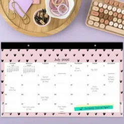 Mead Cambridge Cherish Academic 2026-2027 Monthly Desk Pad Calendar, Compact, 11