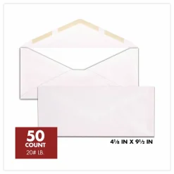 Mead #10 Envelopes, 4 1/8" x 9 1/2", White, 50 Count