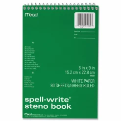 Mead Spell-Write Wire Bound Steno Book, 6