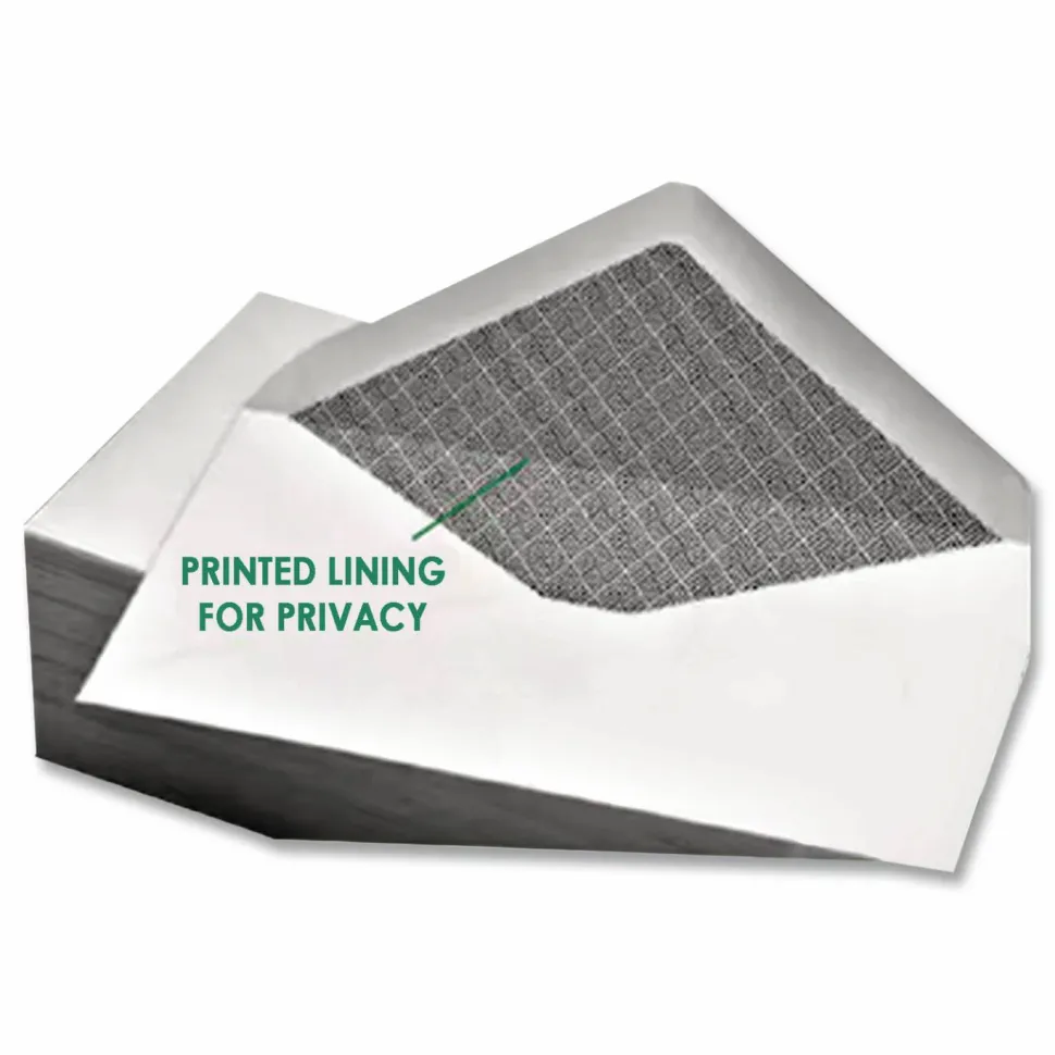Mead White Security Envelopes - Security - #6 3/4 - 6 1/2" Width x 3 5/8" Length - 20 lb - Gummed - Wove - 80 / Box - White