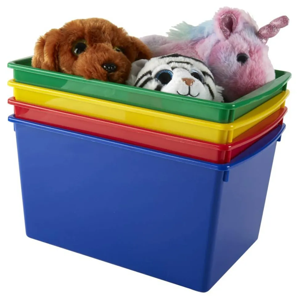 Medium Storage Bin, 7-1/2”H x 14-1/8”W x 9-1/4”D, Assorted Colors