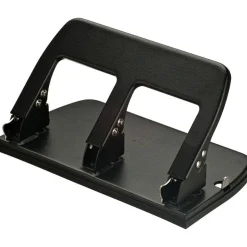 Medium-Duty Fixed-Head 3-Hole Punch, Black