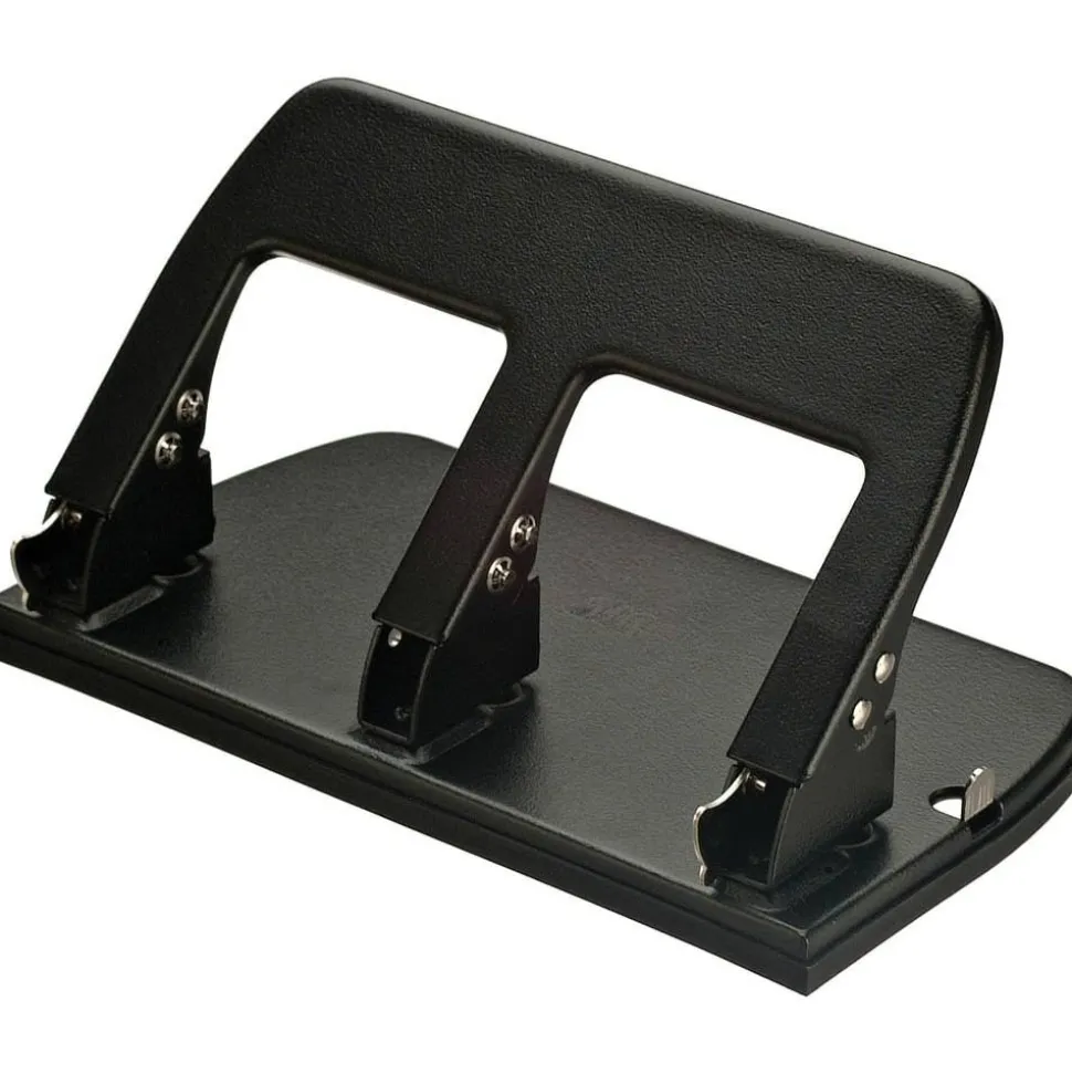 Medium-Duty Fixed-Head 3-Hole Punch, Black