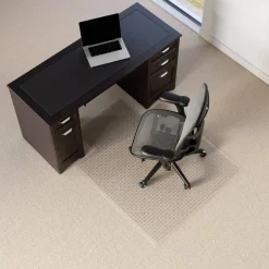 Medium Pile Chair Mat, Wide Lip, Ramped Edge, 45" x 53", Clear