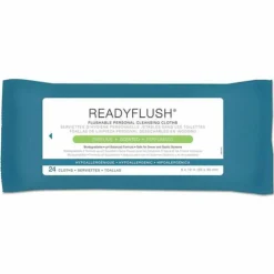 Medline ReadyFlush Flushable Wipes, 1-Ply, 8 x 12, White, 24/Pack